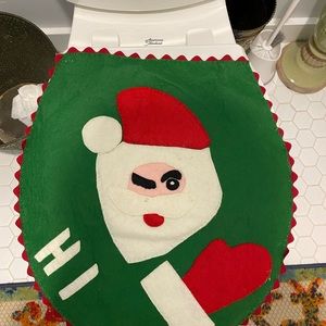 Vintage felt Santa seat cover